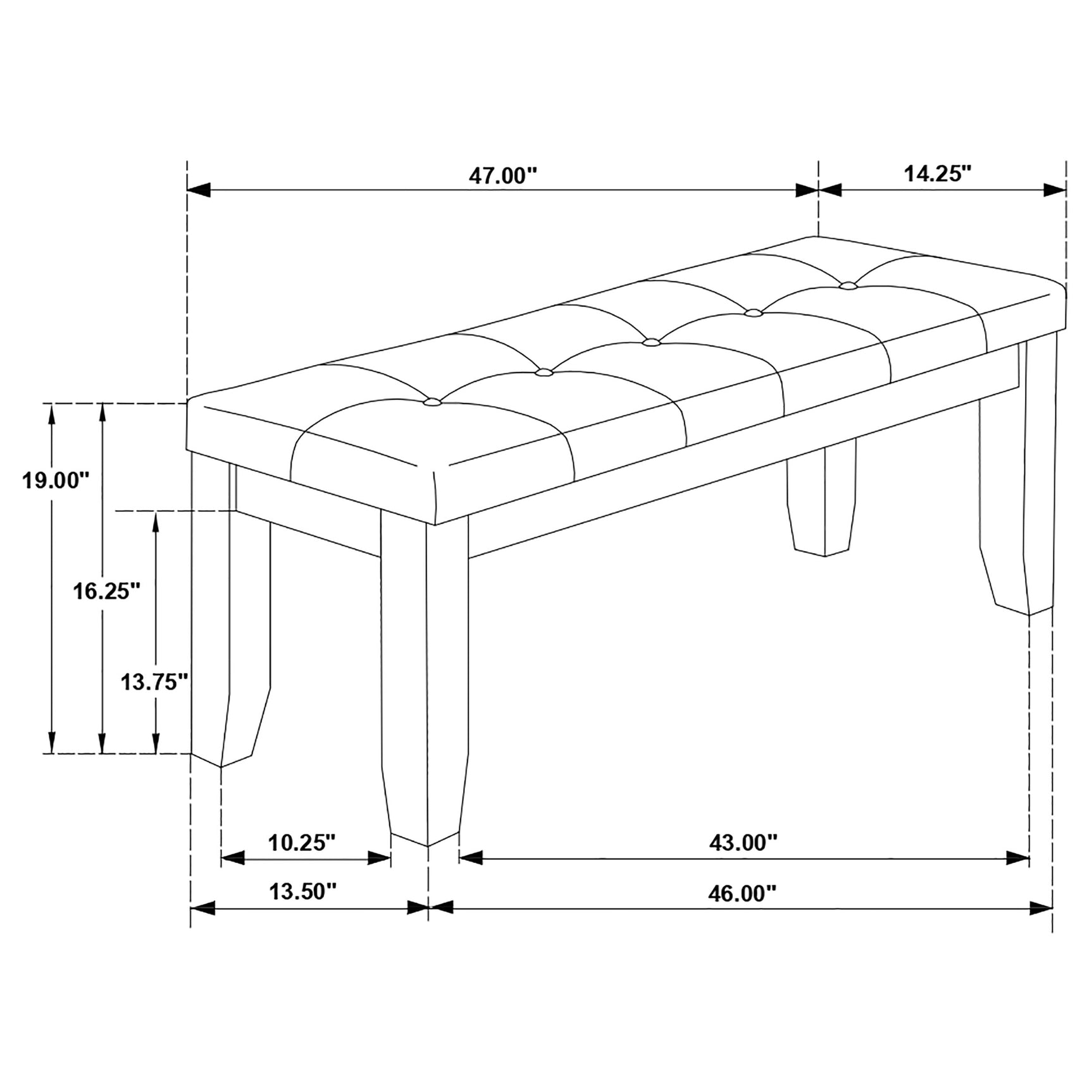 Dalila Leatherette Upholstered Wood Dining Bench Cappuccino - Tampa Furniture Outlet