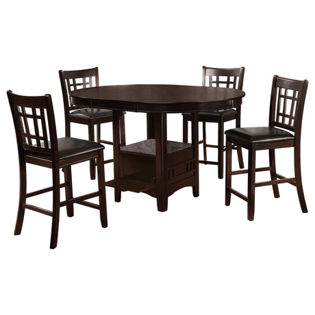 Lavon 5-piece Oval Counter Height Dining Set Espresso - Tampa Furniture Outlet