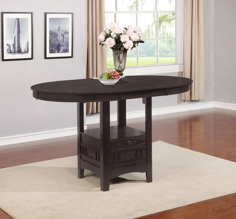 Lavon Oval 60-inch Counter Height Extension Dining Table Espresso - Tampa Furniture Outlet