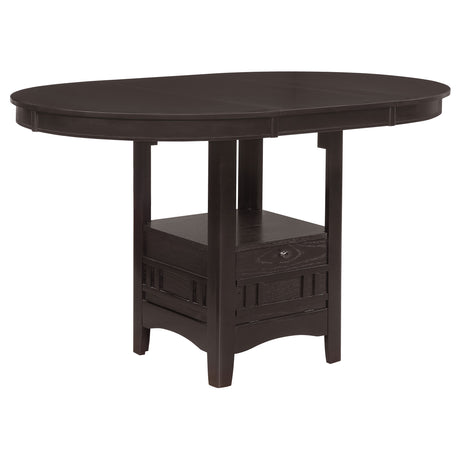 Tampa Furniture Outlet - Coaster - Lavon Oval 60-inch Counter Height Extension Dining Table Espresso - 102888