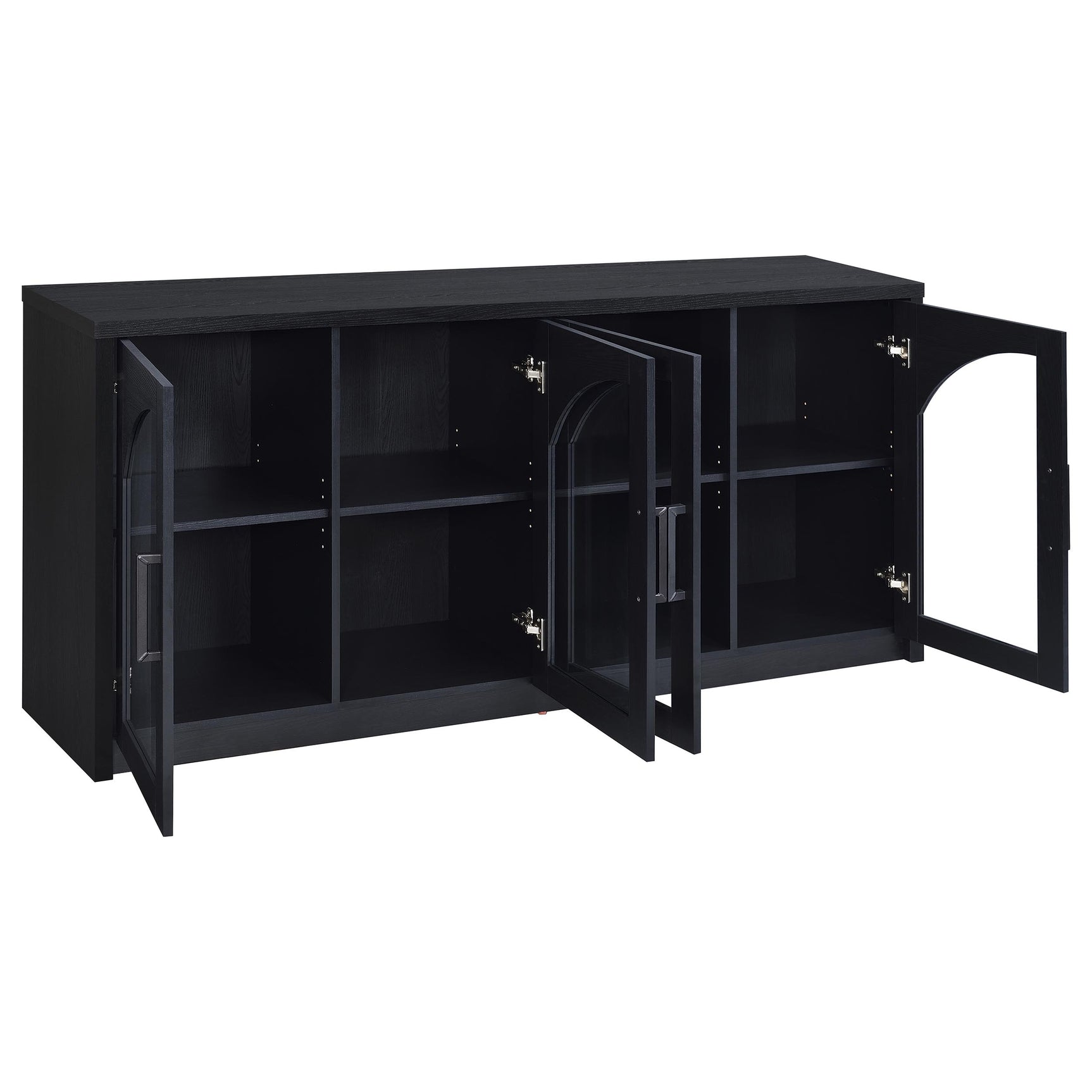 Riva 4-door Dining Sideboard Buffet Storage Credenza Black