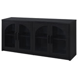 Riva 4-door Dining Sideboard Buffet Storage Credenza Black