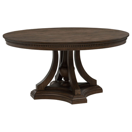 Tampa Furniture Outlet - Coaster - Ridgewell Round Pedestal Dining Table Dark Oak - 104600