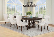 Tampa Furniture Outlet - Coaster - Ridgewell 9-piece Rectangular Trestle Dining Set Dark Oak - 104601-S9