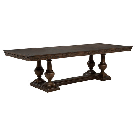 Tampa Furniture Outlet - Coaster - Ridgewell Rectangular Trestle Dining Table Dark Oak - 104601