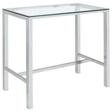 Tolbert 5-piece Bar Set with Acrylic Chairs Clear and Chrome - Tampa Furniture Outlet