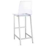 Tolbert 5-piece Bar Set with Acrylic Chairs Clear and Chrome - Tampa Furniture Outlet