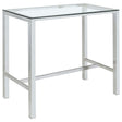 Tampa Furniture Outlet - Coaster - Tolbert Rectangular 47-inch Glass Top Pub Bar Table Chrome - 104873