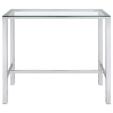 Tolbert Rectangular 47-inch Glass Top Pub Bar Table Chrome - Tampa Furniture Outlet
