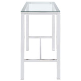 Tolbert Rectangular 47-inch Glass Top Pub Bar Table Chrome - Tampa Furniture Outlet