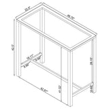Tolbert Rectangular 47-inch Glass Top Pub Bar Table Chrome - Tampa Furniture Outlet