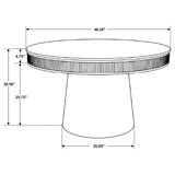 Ortega Round 46-inch Marble Top Wood Dining Table Natural - Tampa Furniture Outlet