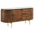 Tampa Furniture Outlet - Coaster - Ortega 4-door Marble Top Sideboard Buffet Cabinet Natural - 105145