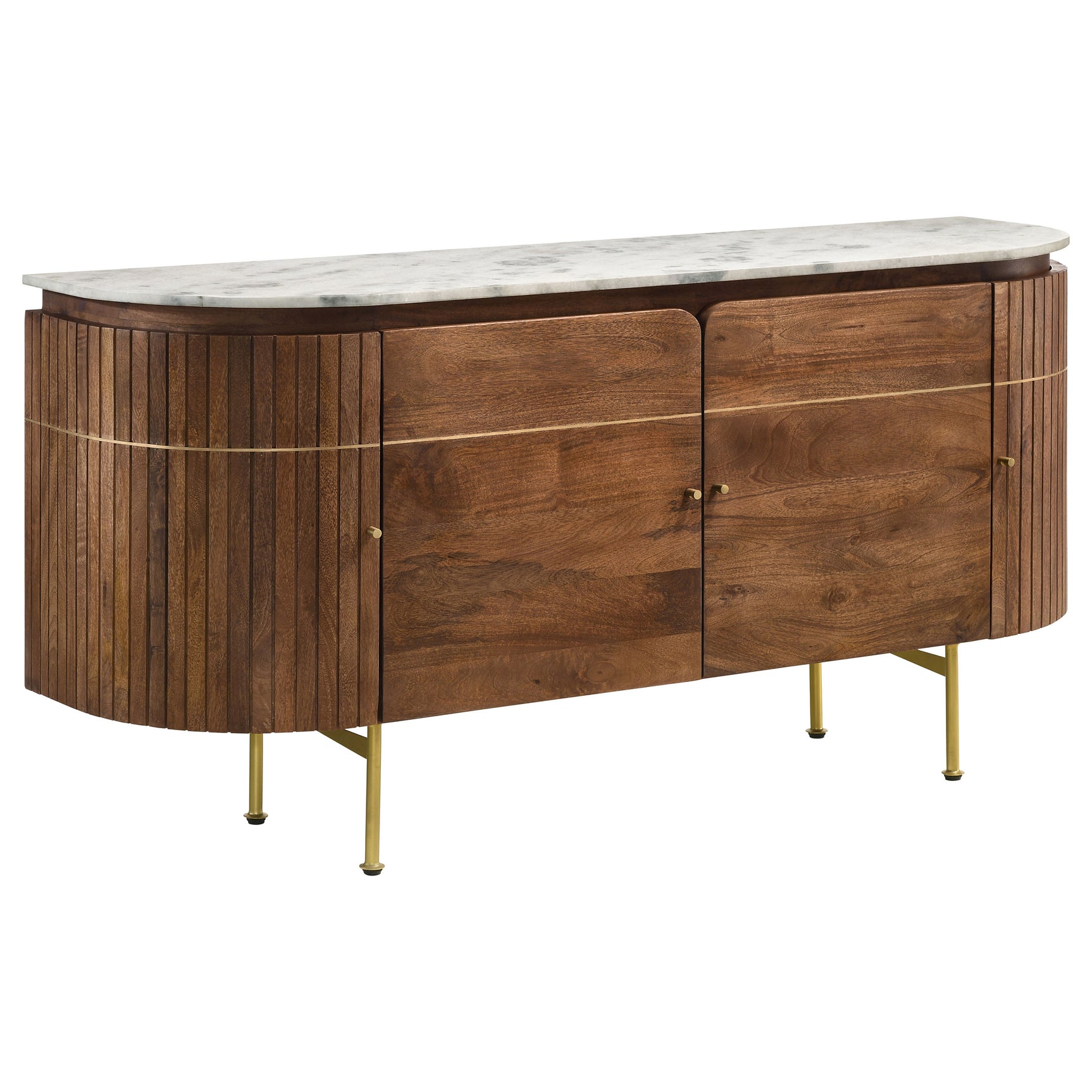 Tampa Furniture Outlet - Coaster - Ortega 4-door Marble Top Sideboard Buffet Cabinet Natural - 105145