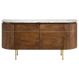 Ortega 4-door Marble Top Sideboard Buffet Cabinet Natural - Tampa Furniture Outlet