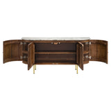 Ortega 4-door Marble Top Sideboard Buffet Cabinet Natural - Tampa Furniture Outlet