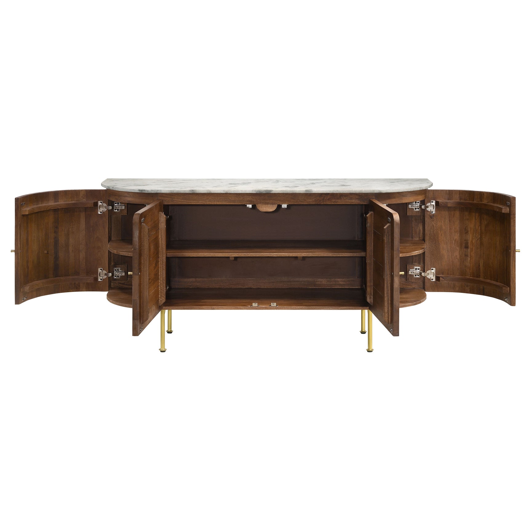Ortega 4-door Marble Top Sideboard Buffet Cabinet Natural - Tampa Furniture Outlet