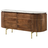 Ortega 4-door Marble Top Sideboard Buffet Cabinet Natural - Tampa Furniture Outlet