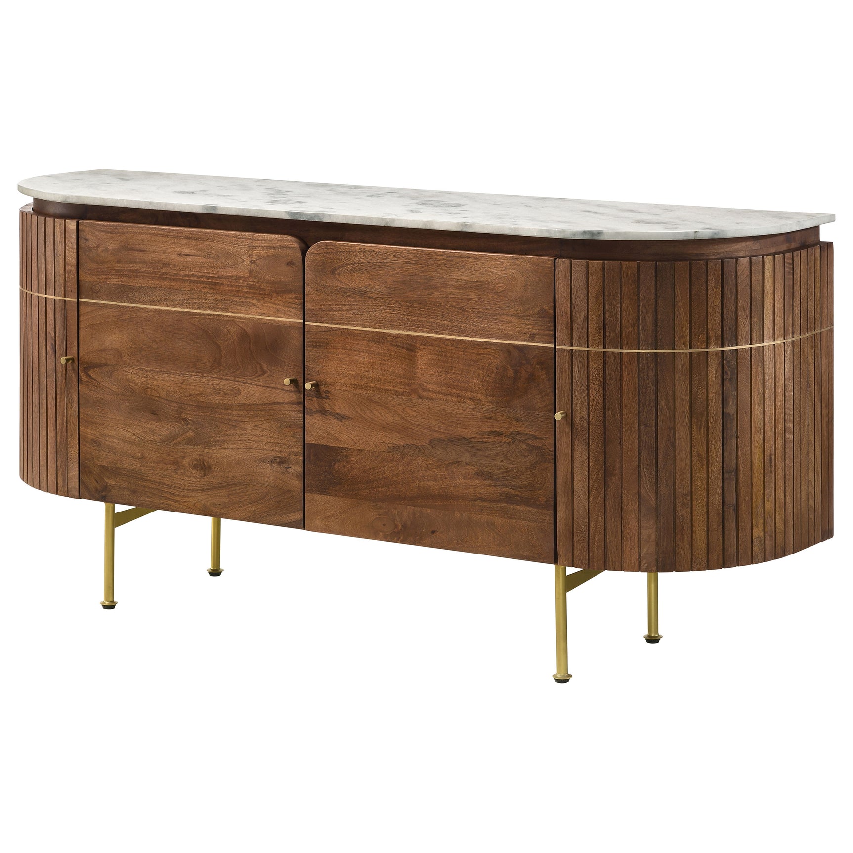 Ortega 4-door Marble Top Sideboard Buffet Cabinet Natural - Tampa Furniture Outlet