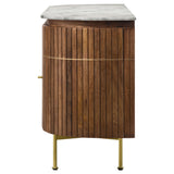 Ortega 4-door Marble Top Sideboard Buffet Cabinet Natural - Tampa Furniture Outlet