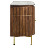 Ortega 4-door Marble Top Sideboard Buffet Cabinet Natural - Tampa Furniture Outlet