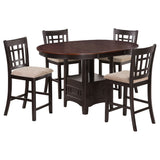 Lavon 5-piece Oval Counter Height Dining Set Light Chestnut - Tampa Furniture Outlet