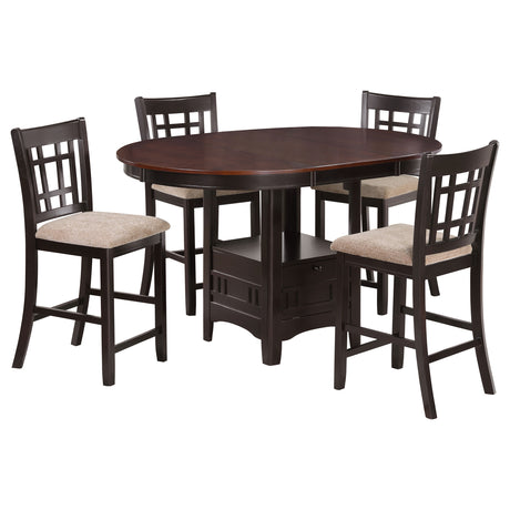 Lavon 5-piece Oval Counter Height Dining Set Light Chestnut - Tampa Furniture Outlet