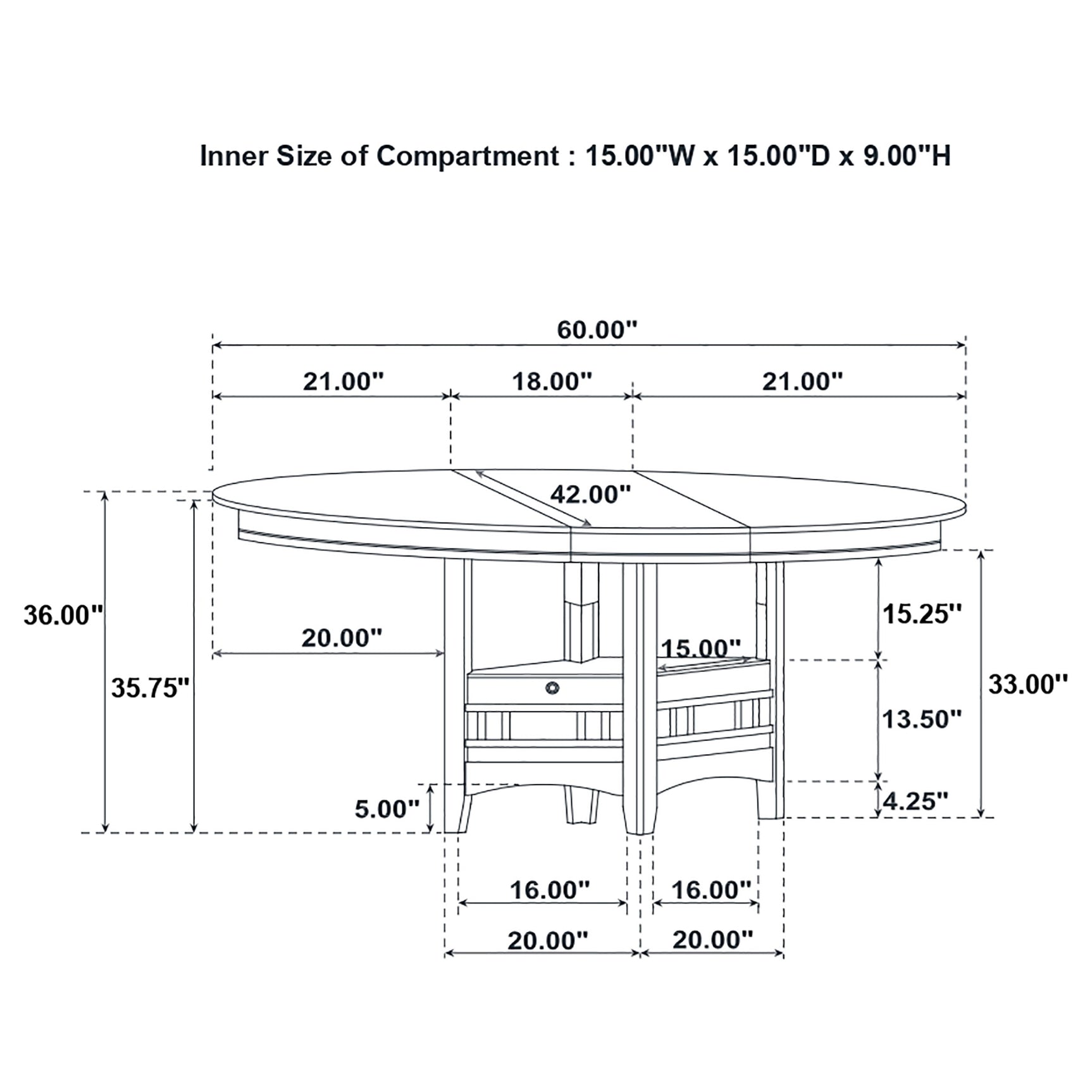 Lavon 5-piece Oval Counter Height Dining Set Light Chestnut - Tampa Furniture Outlet