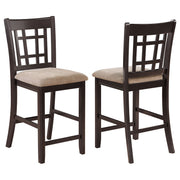 Tampa Furniture Outlet - Coaster - Lavon Wood Counter Height Dining Chair Tan and Espresso (Set of 2) - 105279