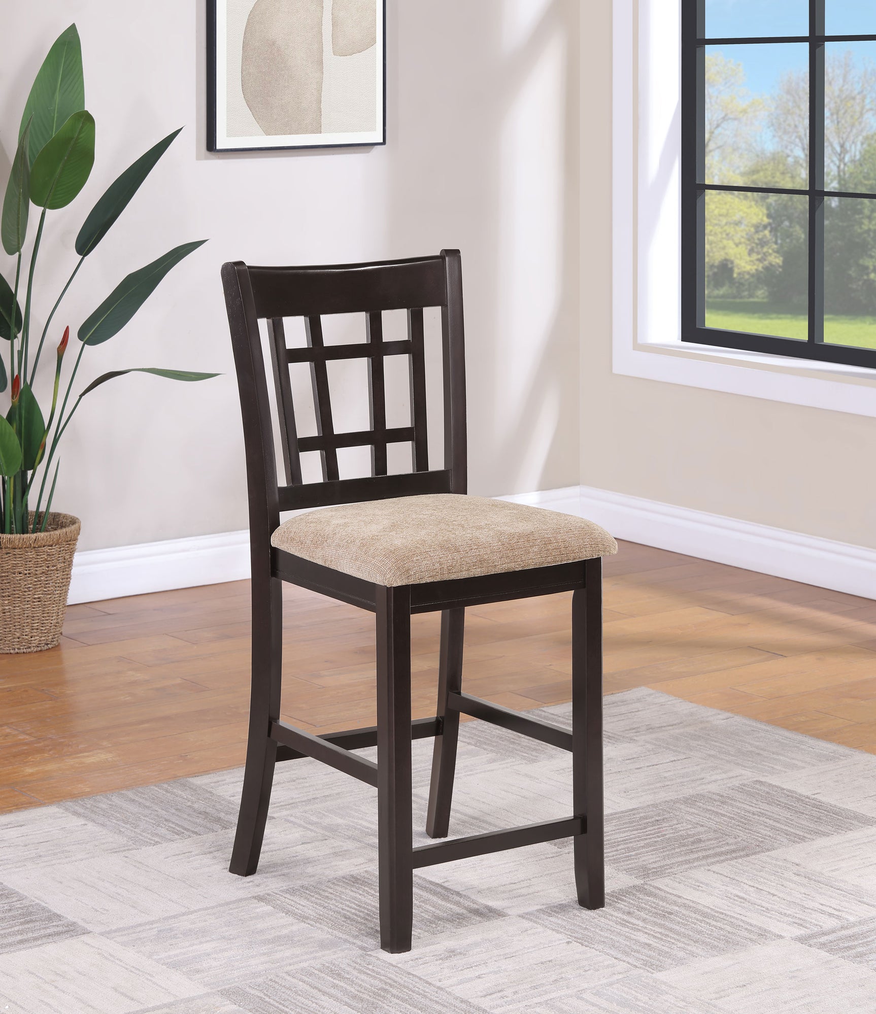 Lavon Wood Counter Height Dining Chair Tan and Espresso (Set of 2) - Tampa Furniture Outlet
