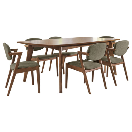 Malone 7-piece Rectangular Dining Table Set Dark Walnut - Tampa Furniture Outlet