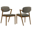 Tampa Furniture Outlet - Coaster - Malone Padded Wood Dining Arm Chair Dark Walnut (Set of 2) - 105352