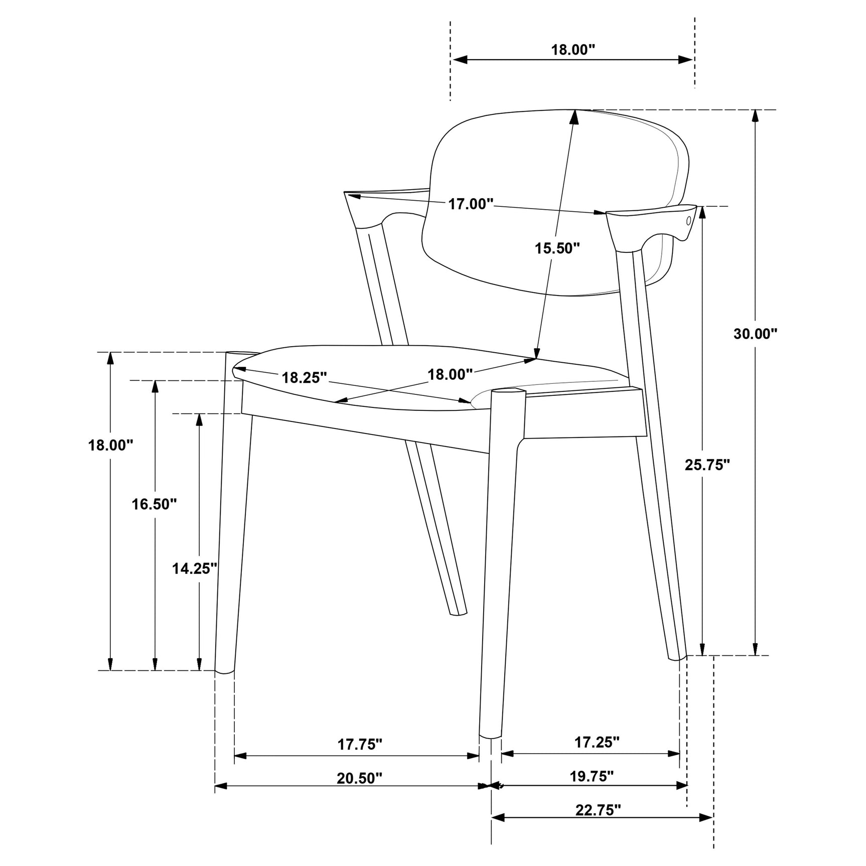 Malone Padded Wood Dining Arm Chair Dark Walnut (Set of 2) - Tampa Furniture Outlet