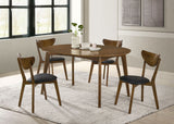 Tampa Furniture Outlet - Coaster - Jedda 5-piece Oval Dining Table Set Dark Walnut - 105361-S5
