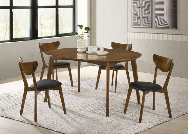 Tampa Furniture Outlet - Coaster - Jedda 5-piece Oval Dining Table Set Dark Walnut - 105361-S5
