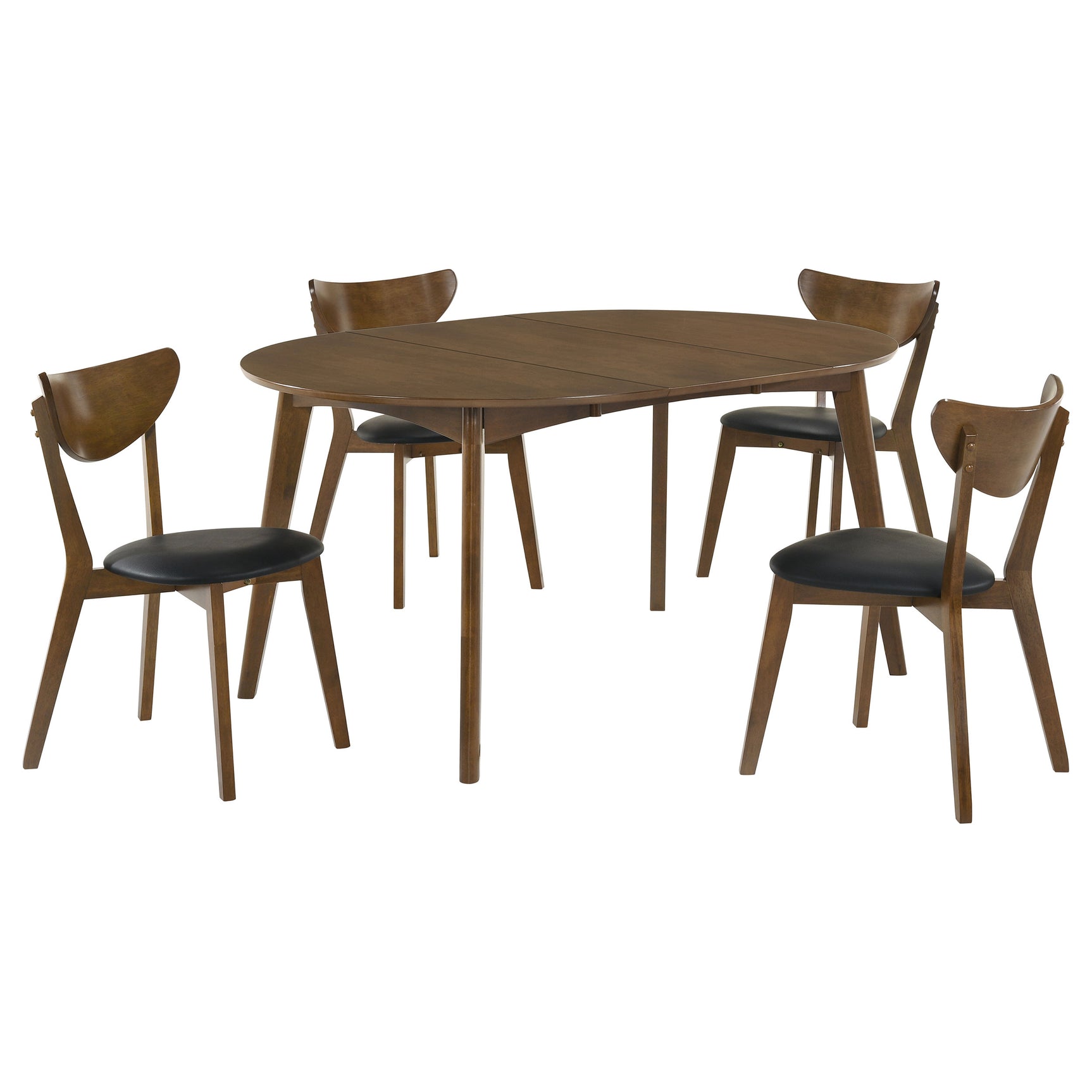 Jedda 5-piece Oval Dining Table Set Dark Walnut - Tampa Furniture Outlet
