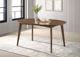 Jedda Oval 60-inch Extension Leaf Dining Table Dark Walnut - Tampa Furniture Outlet