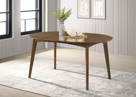 Jedda Oval 60-inch Extension Leaf Dining Table Dark Walnut - Tampa Furniture Outlet