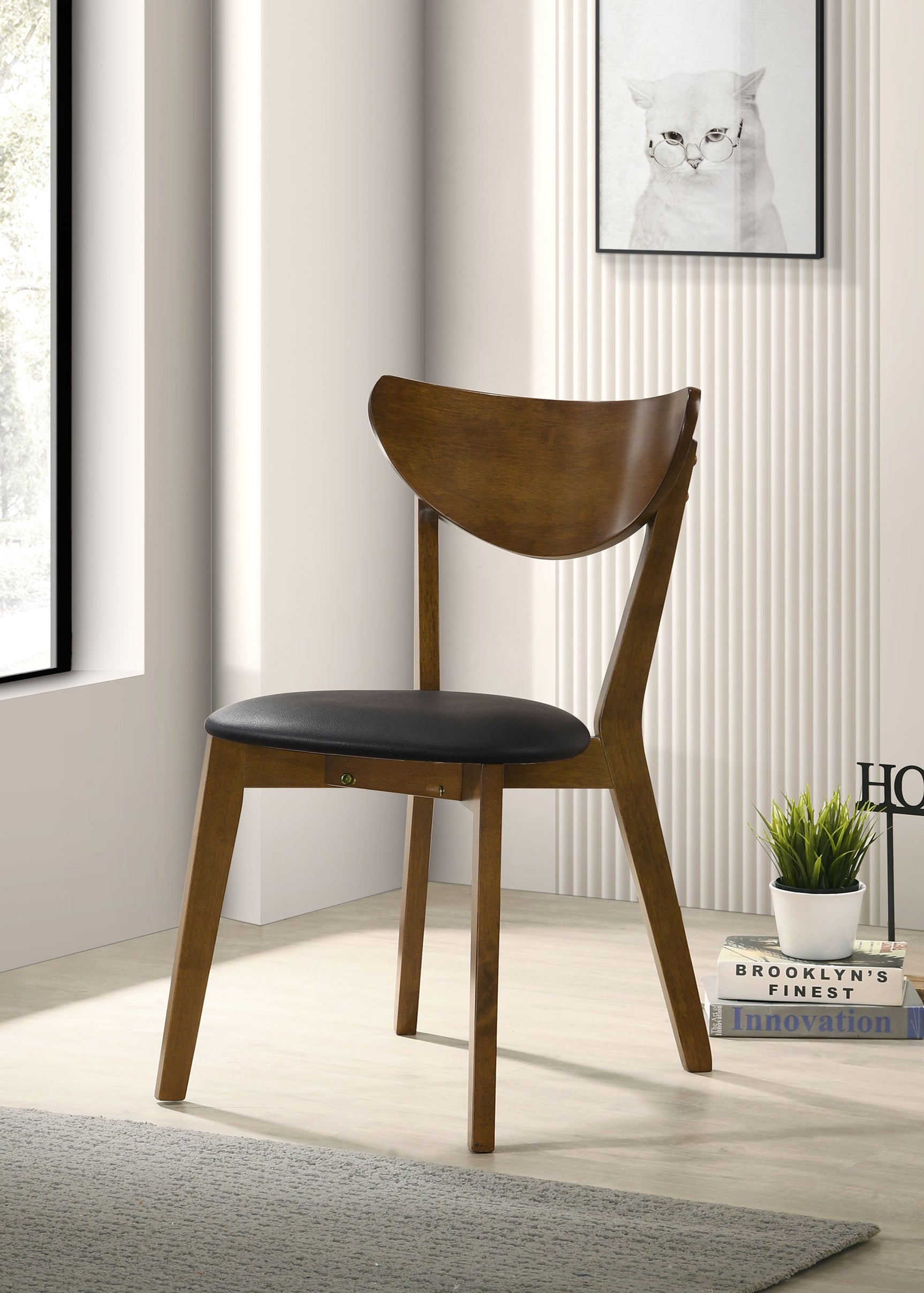 Jedda Wood Dining Side Chair Dark Walnut (Set of 2) - Tampa Furniture Outlet