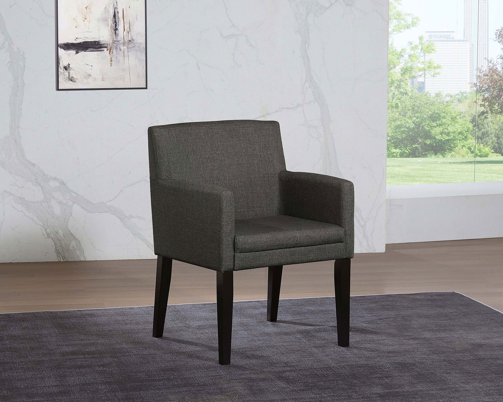 Catherine Upholstered Dining Arm Chair Grey (Set of 2) - Tampa Furniture Outlet
