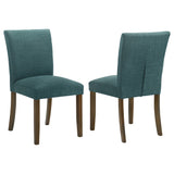 Tampa Furniture Outlet - Coaster - Paxton Upholstered Dining Side Chair Teal Blue (Set of 2) - 106377