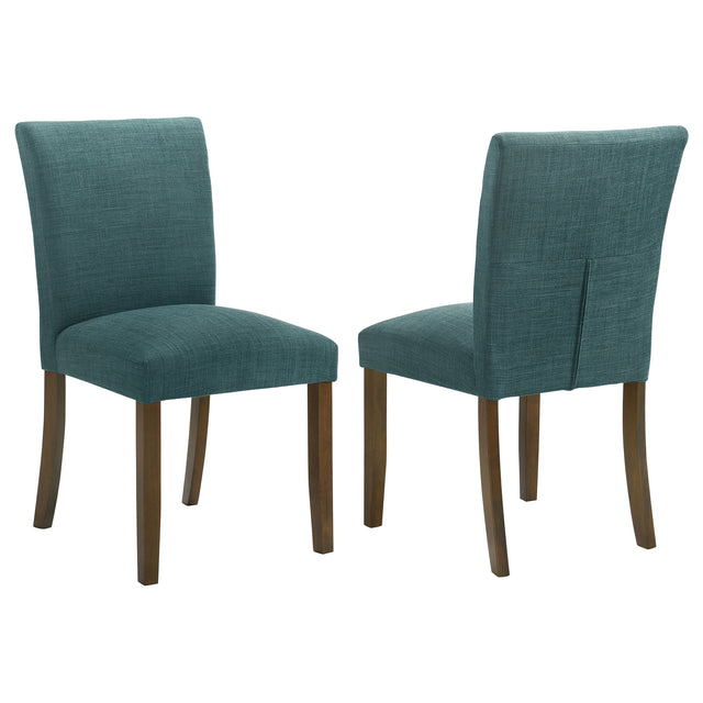 Tampa Furniture Outlet - Coaster - Paxton Upholstered Dining Side Chair Teal Blue (Set of 2) - 106377