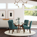 Paxton Upholstered Dining Side Chair Teal Blue (Set of 2) - Tampa Furniture Outlet
