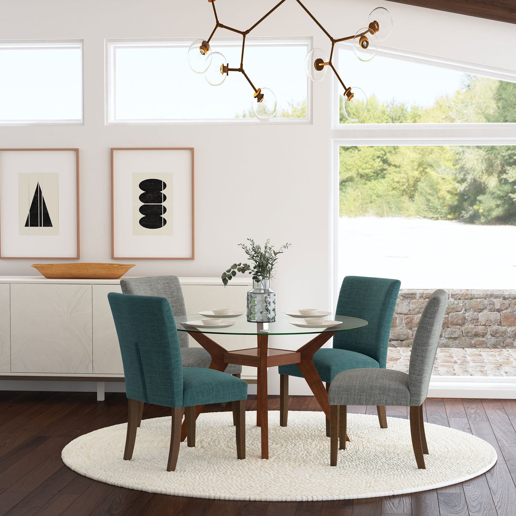 Paxton Upholstered Dining Side Chair Grey (Set of 2) - Tampa Furniture Outlet