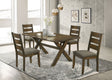 Tampa Furniture Outlet - Coaster - Alston 5-piece Rectangular Dining Table Set Knotty Nutmeg - 106381-S5