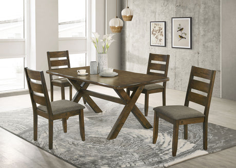 Tampa Furniture Outlet - Coaster - Alston 5-piece Rectangular Dining Table Set Knotty Nutmeg - 106381-S5