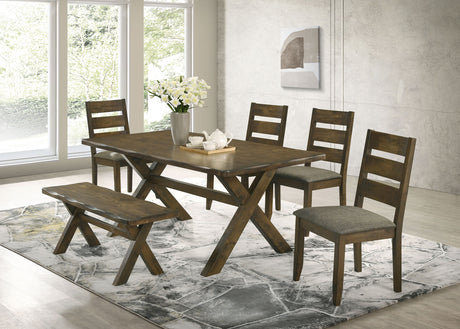 Tampa Furniture Outlet - Coaster - Alston 6-piece Rectangular Dining Table Set Knotty Nutmeg - 106381-S6