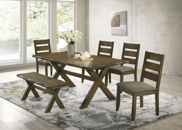 Tampa Furniture Outlet - Coaster - Alston 6-piece Rectangular Dining Table Set Knotty Nutmeg - 106381-S6