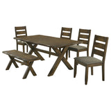 Alston 6-piece Rectangular Dining Table Set Knotty Nutmeg - Tampa Furniture Outlet