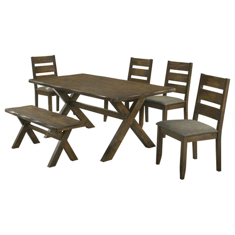 Alston 6-piece Rectangular Dining Table Set Knotty Nutmeg - Tampa Furniture Outlet